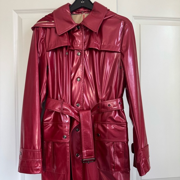 Burberry Glossy Red Trench Coat